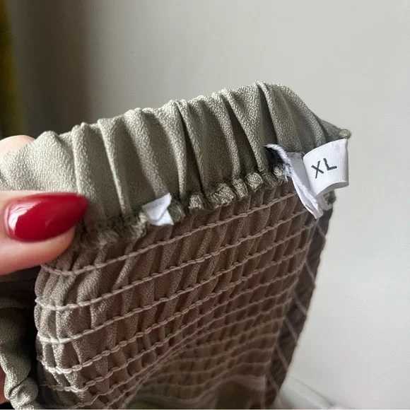 Petal & Pup Jonie Olive Green Strapless Wide Leg Cropped Jumpsuit XL - Picture 10 of 11